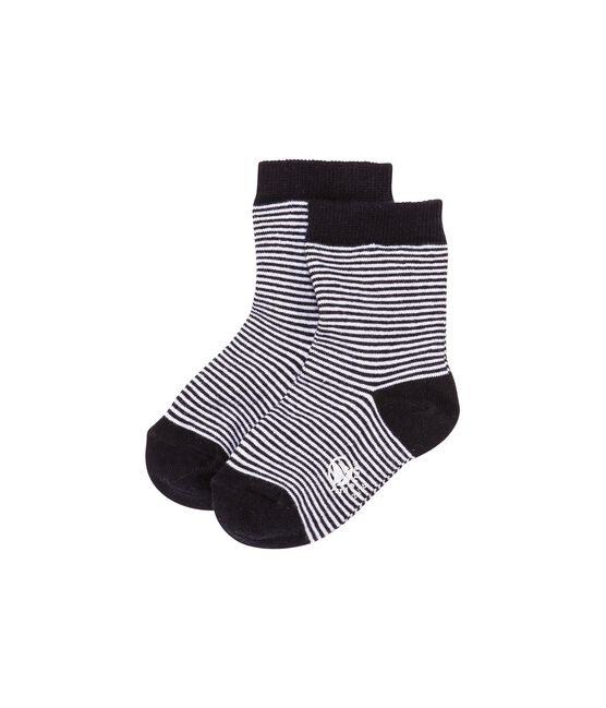 Baby boy's milleraies striped socks ABYSSE blue/COQUILLE beige