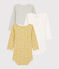 Baby Girls' Long-Sleeved Organic Cotton Bodysuit - 3-Pack variante 1