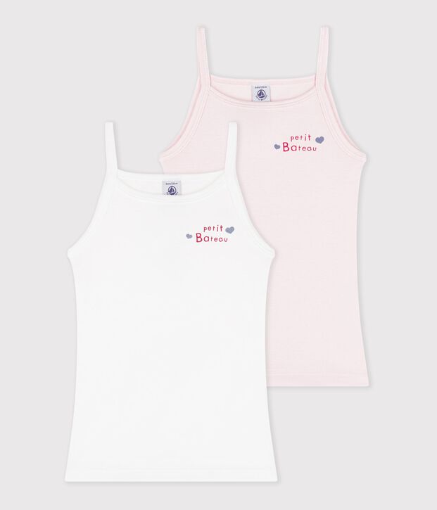 Lot de 2 chemises &agrave; bretelles en coton multicolor