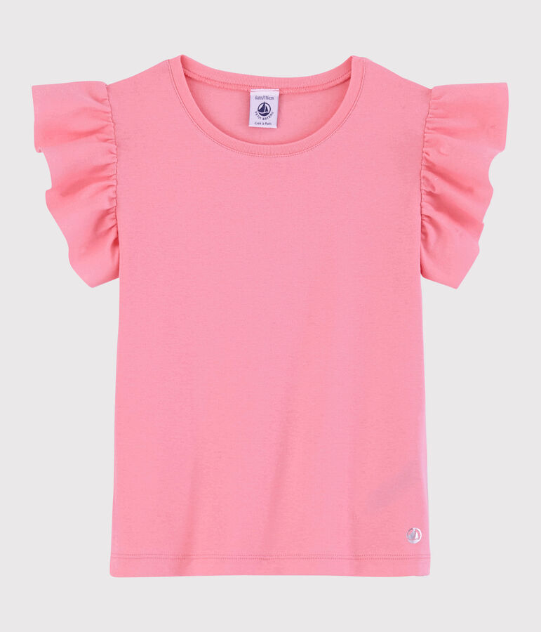 Girls' Short-Sleeved Cotton T-Shirt pink