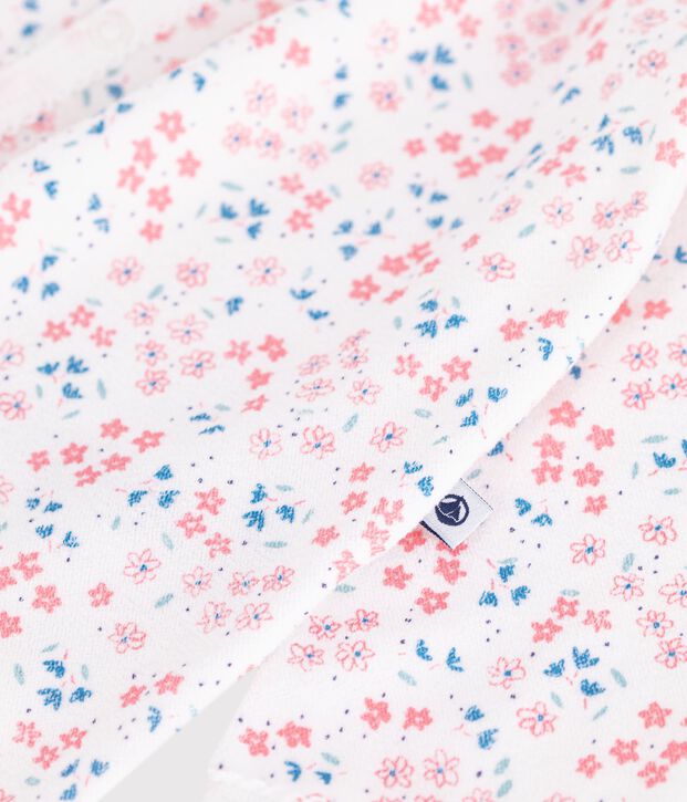 Babies' floral-print velour pyjama suit white/multicolor