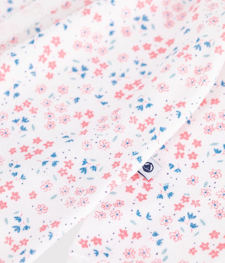 Babies' floral-print velour pyjama suit white/multicolor