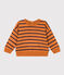 Babies' Striped Terry Sweatshirt ECUREUIL /SMOKING