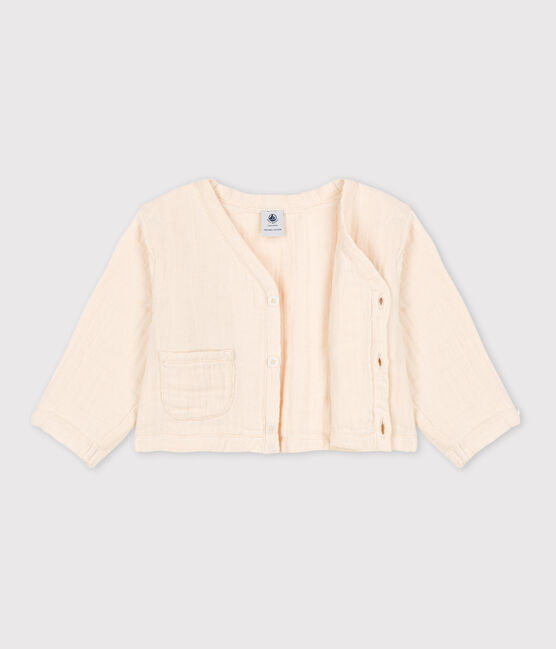 Babies' Cotton Gauze Cardigan AVALANCHE Ecru