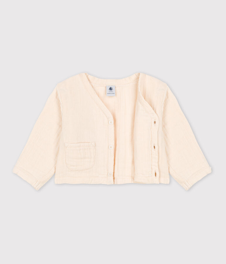 Babies' Cotton Gauze Cardigan AVALANCHE Ecru