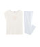 Girls' Ribbed Pyjamas MARSHMALLOW white/JASMIN blue