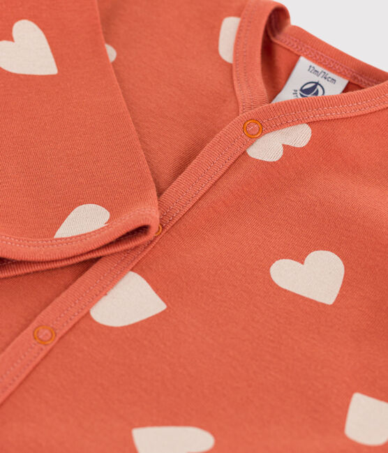 Babies' Footless Cotton Sleepsuit BRANDY /AVALANCHE