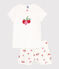 Children's short fruit print cotton pyjamas MARSHMALLOW white/MULTICO white