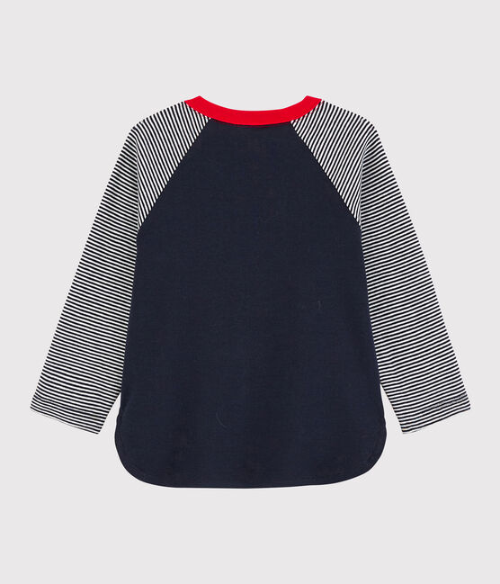 Baby boy's colourblock t-shirt SMOKING blue/MARSHMALLOW white