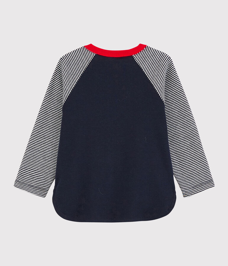 Baby boy's colourblock t-shirt SMOKING blue/MARSHMALLOW white