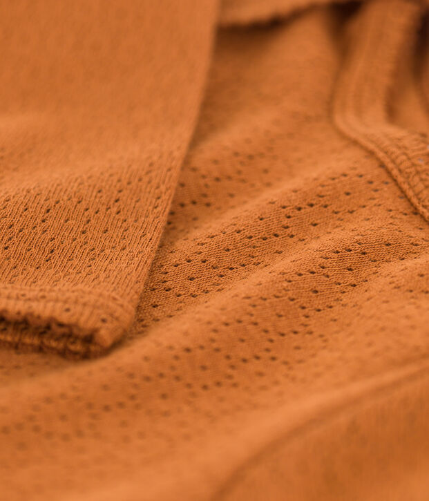 Babies' Long-Sleeved Openwork Bodysuit brown