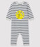 Baby boy's long playsuit MARSHMALLOW white/SMOKING blue