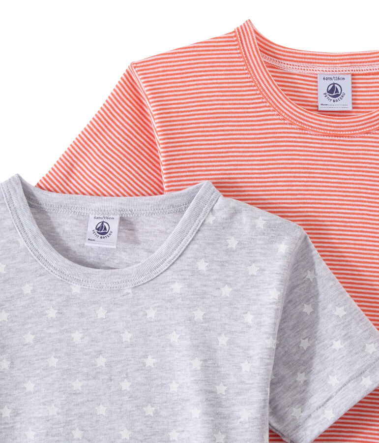 Set of 2 boys' short-sleeved t-shirts white