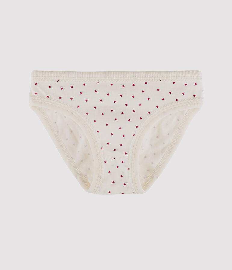 Girls' Knickers MARSHMALLOW white/CLAFOUTI red