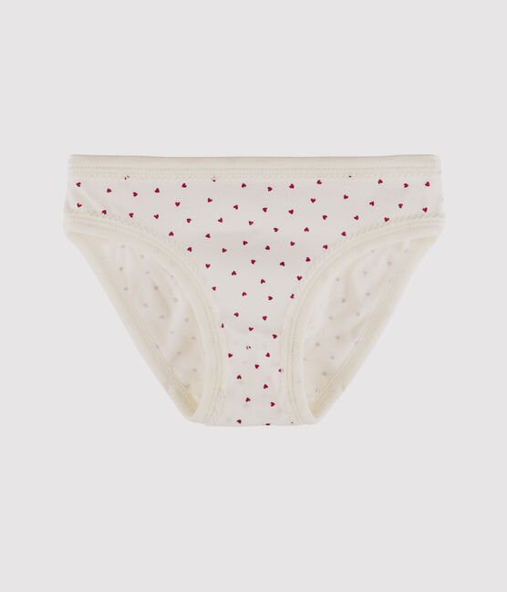 Girls' Knickers MARSHMALLOW white/CLAFOUTI red
