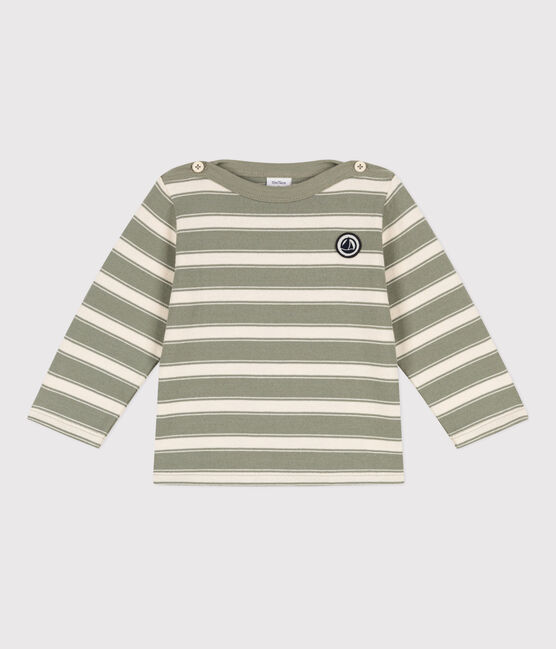 Babies' Thick Stripy Jersey Breton Top MARECAGE /AVALANCHE