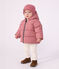 Babies' puffer jacket in plain polyester pink