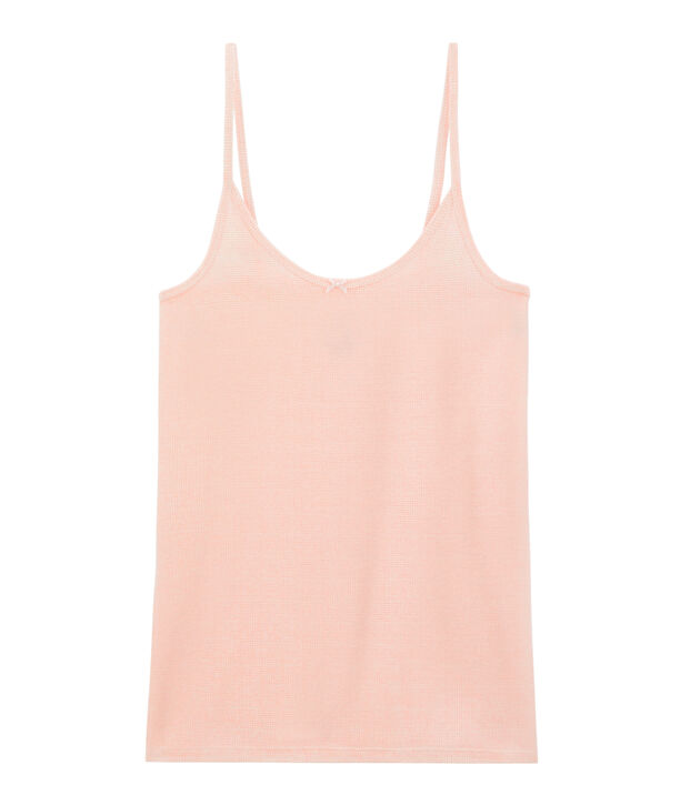 Women's strappy vest white/pink