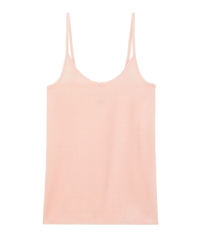 Women's strappy vest MARSHMALLOW white/ROSAKO pink