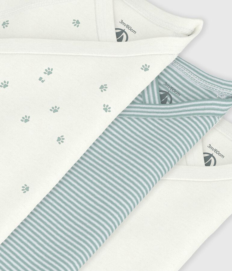 Pack of babies' short-sleeved printed cotton wrapover bodies variante 1