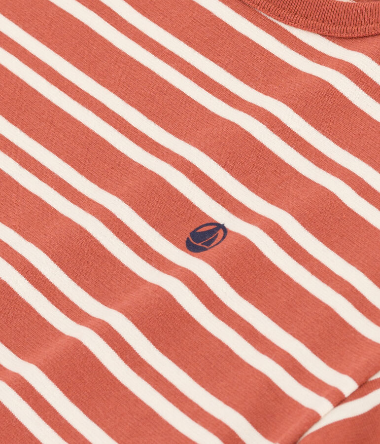 Boys' Stripy Jersey T-shirt brown/ecru