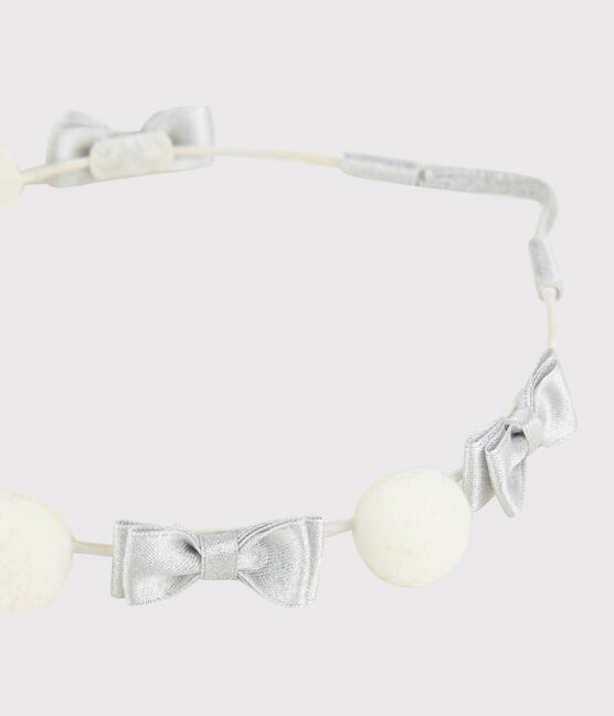 Girls' Hairband MARSHMALLOW white/ARGENT grey