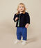 Babies' plain woollen cloth jacket SMOKING blue