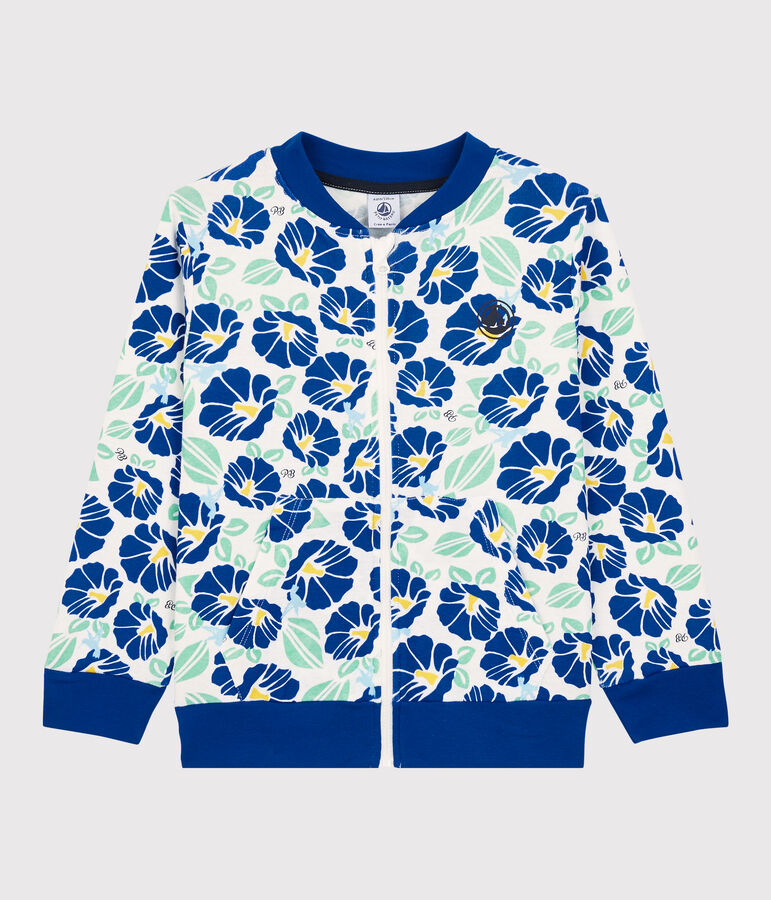 Boys' Cotton Cardigan white/multicolor