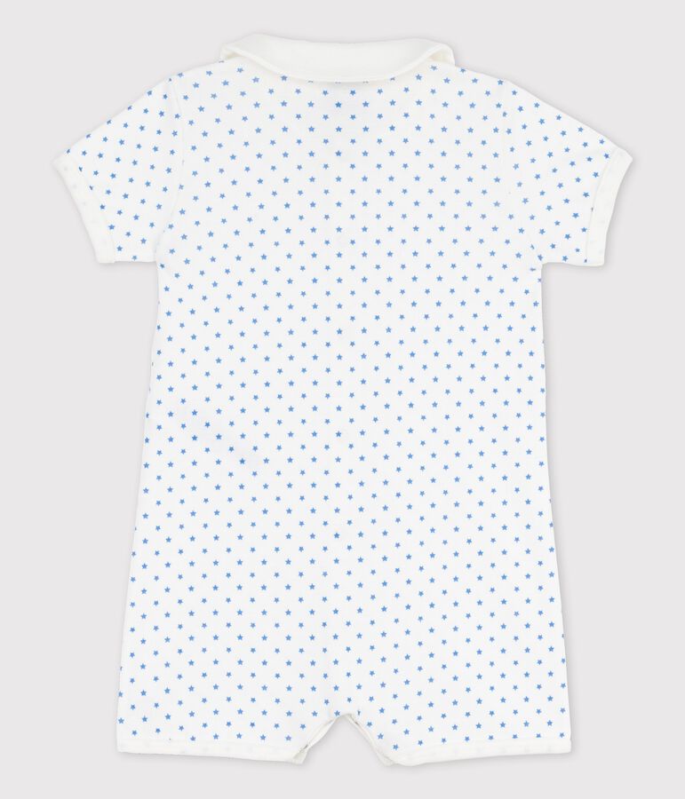 Babies' Starry Cotton Playsuit white/blue