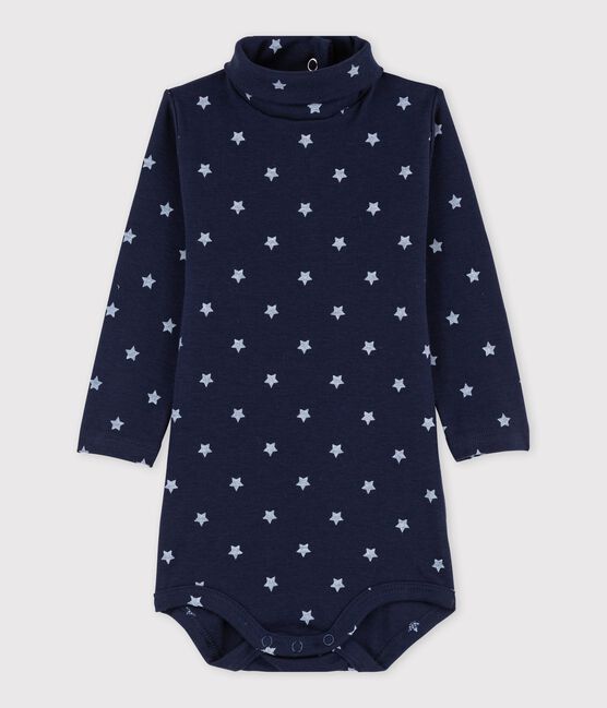 Unisex Babies' Long-Sleeved Roll-Neck Bodysuit SMOKING blue/MARSHMALLOW white