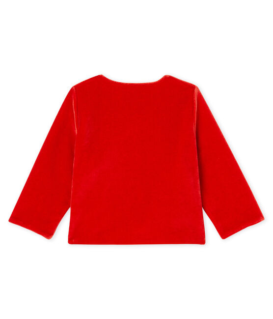Baby Girls' Velour Knit Cardigan TERKUIT red