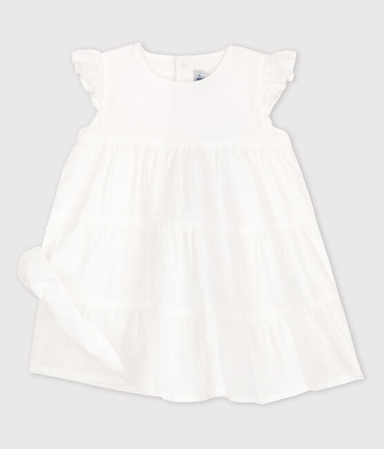 Baby Girls' Sleeveless Poplin Dress ECUME white