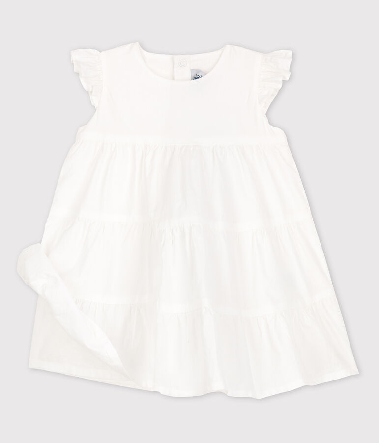 Baby Girls' Sleeveless Poplin Dress white