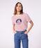 The Straight short-sleeved cotton T-shirt for women MILK red/AMARANTE