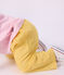 Babies' plain cotton/linen trousers yellow