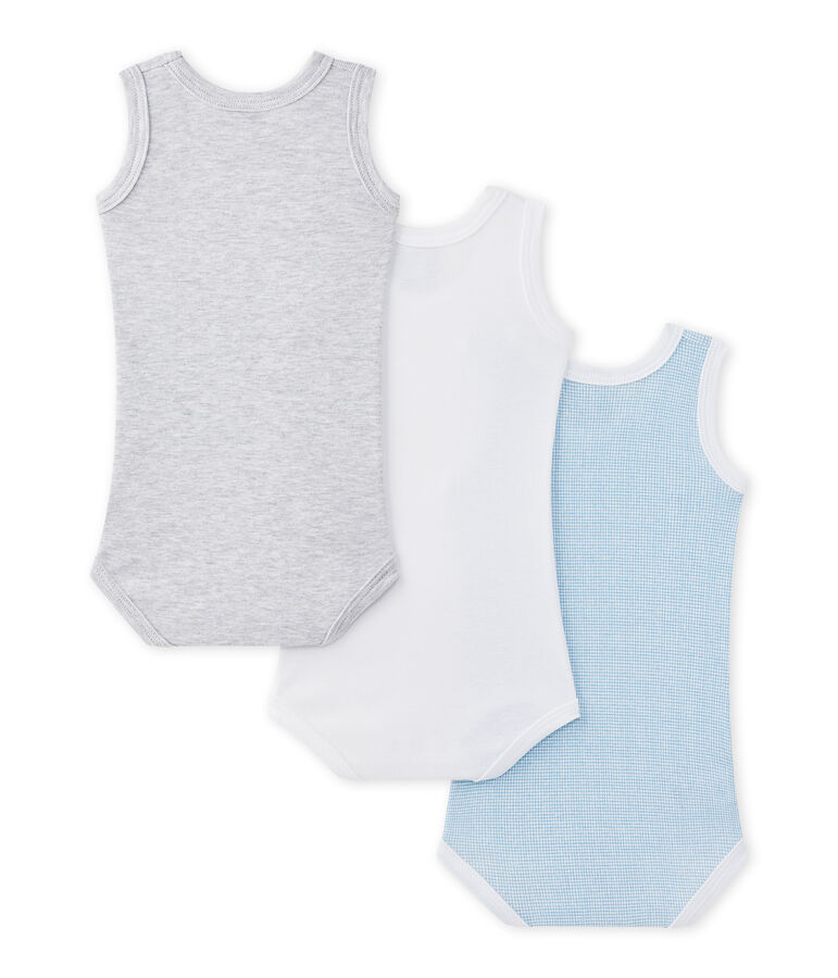 Pack of 3 baby's sleeveless bodysuits white