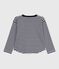 Children's long-sleeved stripy cotton T-shirt SOIR blue/MILK