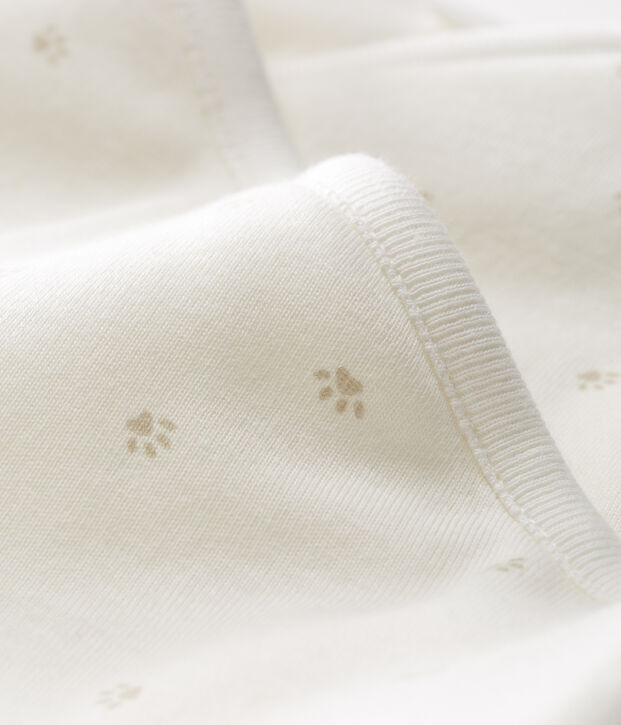 Babies' Long Jumpsuit in Padded Rib Knit white/grey