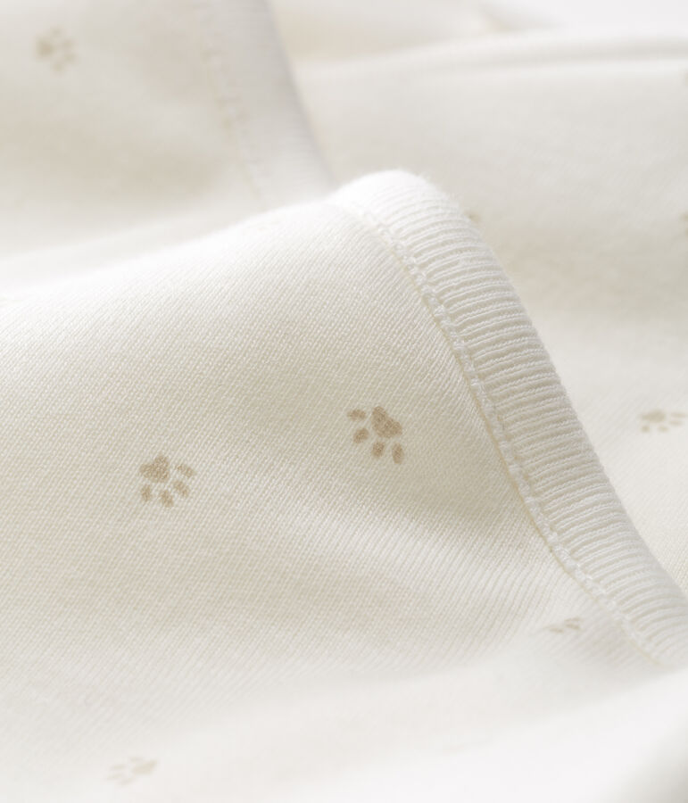 Babies' Long Jumpsuit in Padded Rib Knit MARSHMALLOW white/SOURICEAU CN grey