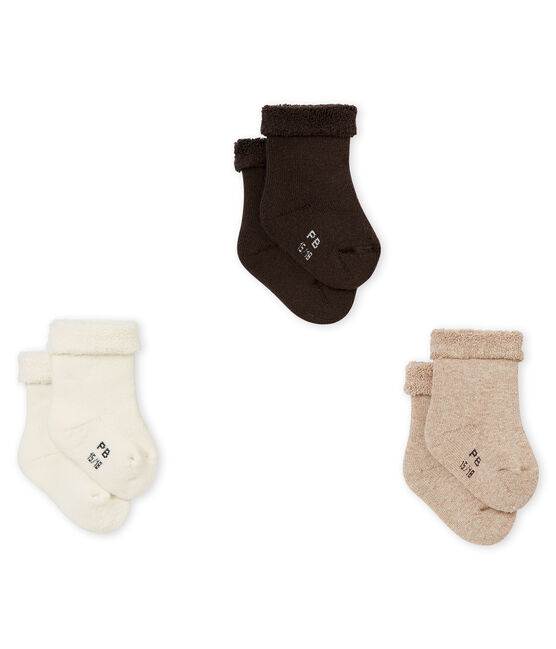 Set of 3 pairs of unisex baby's plain socks variante 1