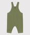 Babies' long coloured denim dungarees OLIVINE green