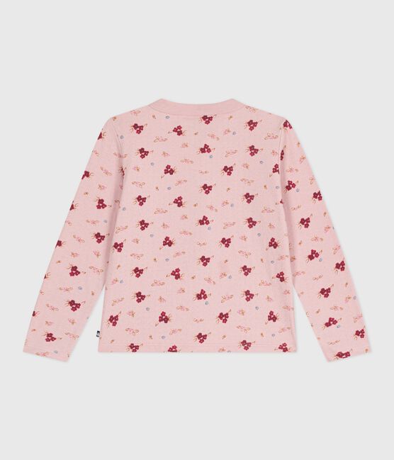 Children's printed cotton cardigan JOLI pink/MULTICO white