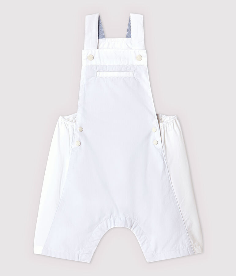 Baby Boys' Fancy Serge Dungaree Shorts white