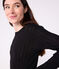 Women's Iconic long-sleeved openwork cotton T-shirt BLACK black