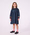 Children's plain, long-sleeved denim dress blue