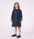Children's plain, long-sleeved denim dress