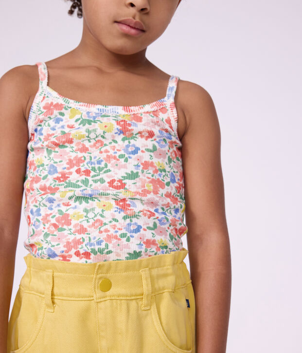 Pack of children's floral cotton tank tops multicolor