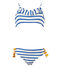 Girl's two-piece swimsuit MARSHMALLOW white/PERSE blue
