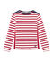 Women's stripy breton top TERKUIT red/MARSHMALLOW white