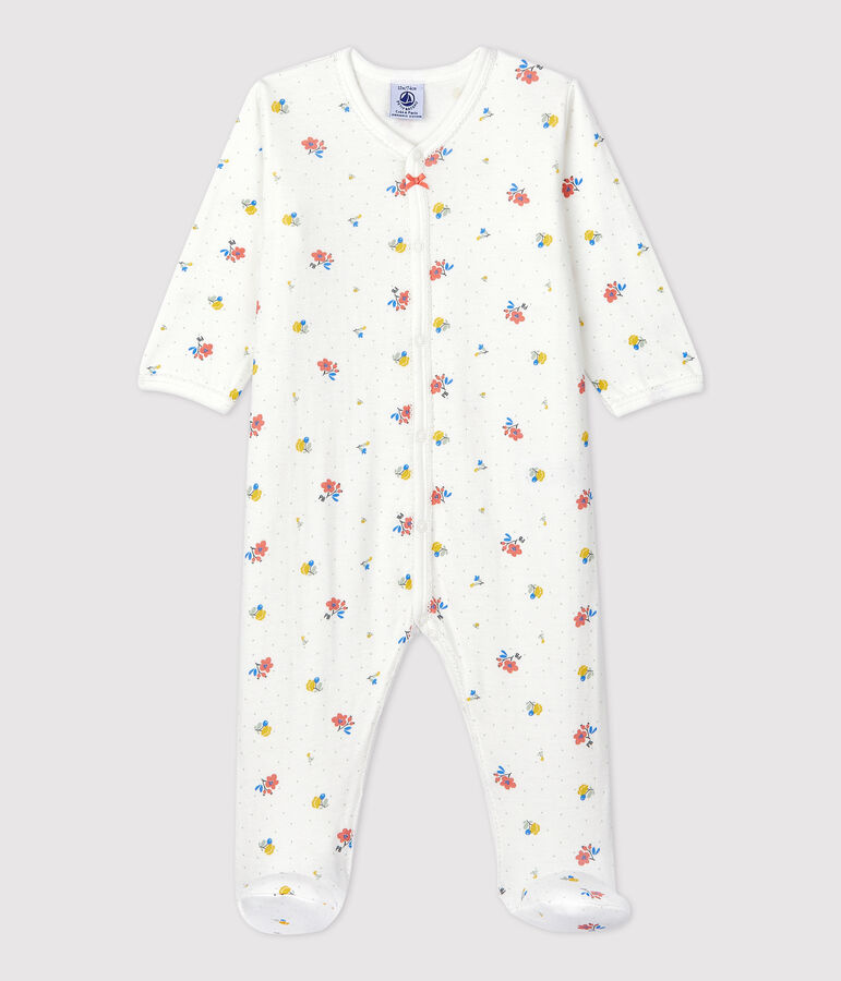 Babies' Floral Organic Cotton Sleepsuit white/multicolor